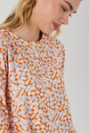 CAMICIA DA NOTTE DONNA BOTTONI CALDO COTONE FANTASIA GEOMETRICA CORIANDOLO