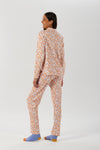 PIGIAMA DONNA APERTO COLLO CALDO COTONE FANTASIA GEOMETRICA CORIANDOLO