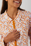 PIGIAMA DONNA APERTO COLLO CALDO COTONE FANTASIA GEOMETRICA CORIANDOLO
